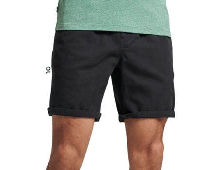 Pantalones Cortos para Hombre SUPERDRY Sobretintados Vintage Negro (Talla:S)