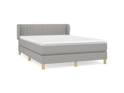 Maison Exclusive - Cama Box Spring Con Colchón Tela Gris Claro 140x200 Cm