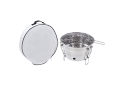 Parrilla De Carbón Portátil Y Plegable De Acero Inoxidable Para Acampar Y Hacer Picnics.