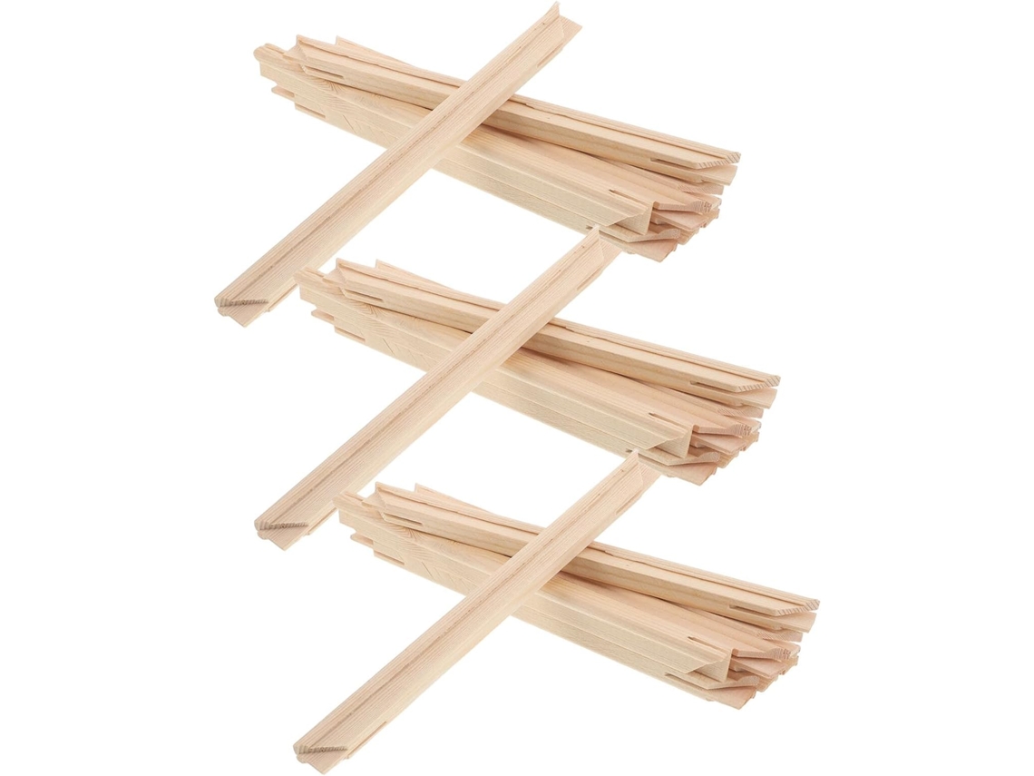 Juego De 6 Marcos De Madera Natural Para Lienzos De 25x25 Cm, Marcos Modulares Para Armar Uno Mismo.