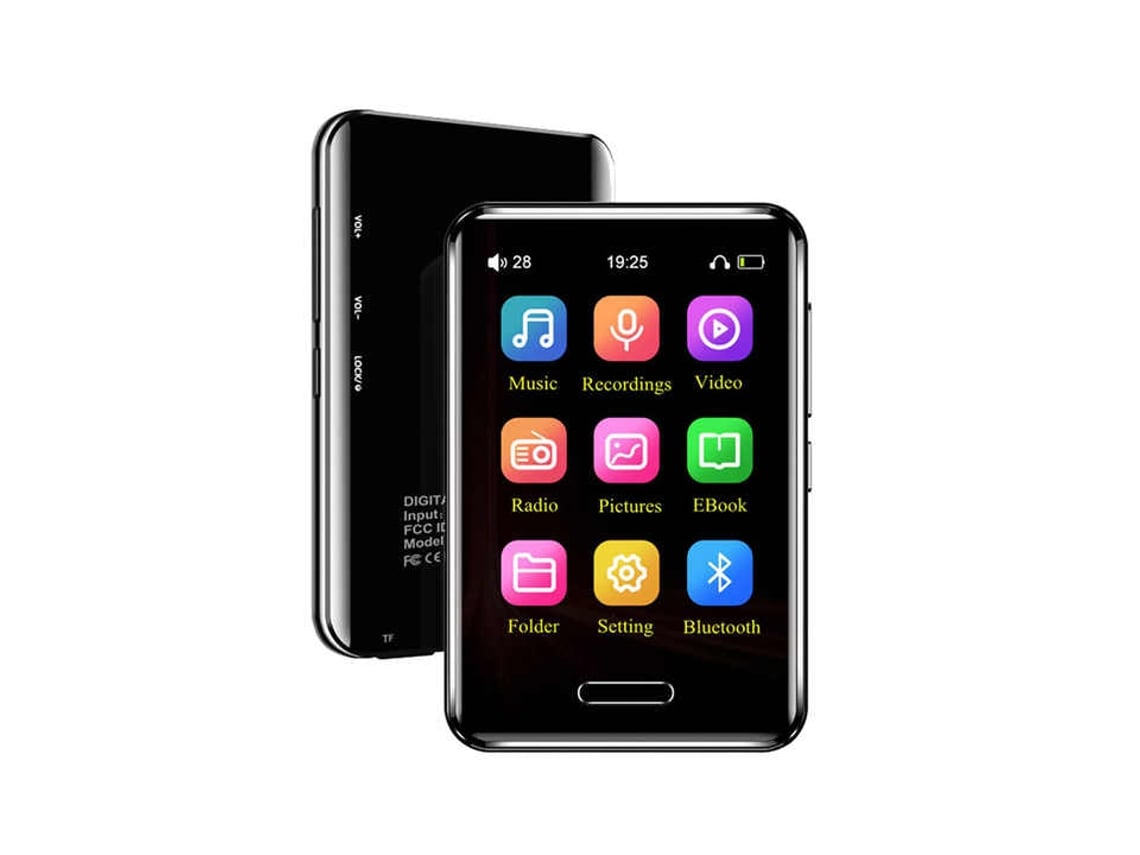 Reproductor MP3 de metal de 2,8 pulgadas con pantalla táctil, Bluetooth, MP4, tarjeta sin pérdida, calidad de audio sin pérdida, 16 GB Sfushos