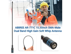 Antena de látigo flexible VHF/UHF de alta ganancia con conectores SMA macho y hembra (no aplicable)