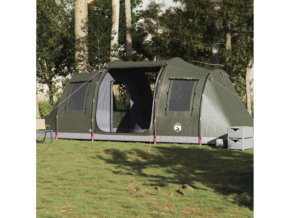Tienda De Campaña Túnel Para 4 Personas Impermeable Verde Oliva