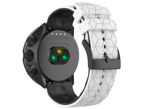 Correa de Silicona 24mm piezas de liberación rápida para Suunto 9/9 Baro/Spartan Sport Wrist HR/Traverse - blanco/negro