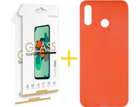 Kit Funda + 2 Protectores de Pantalla Huawei P Smart 2019 SKYHE Liso 9 Rojo