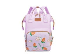 Mochila de maternidad de gran capacidad estampada, mochila de pañales impermeable adecuada como mochila de viaje morada Yunzii