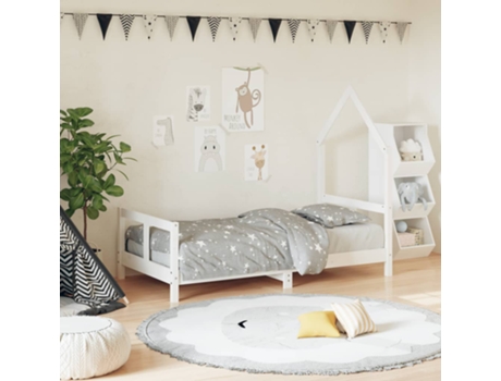 Estructura De Cama Infantil VIDAXL Blanco Madera (80x160 cm)