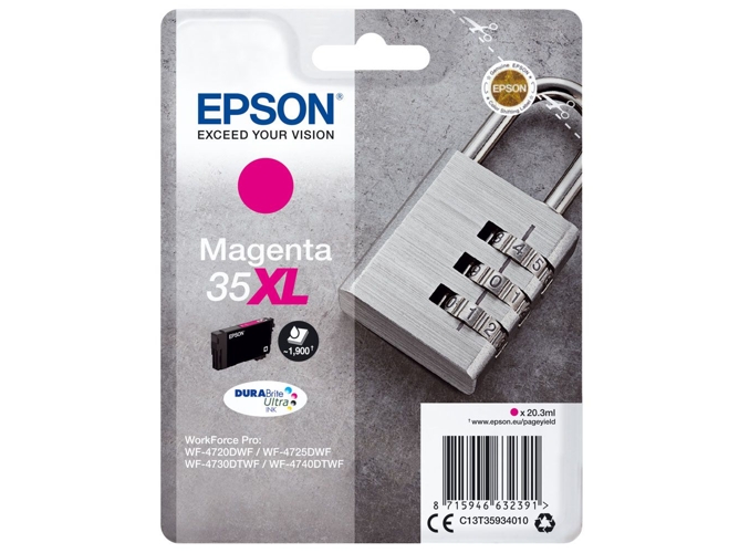Cartucho de tinta original EPSON 35XL, Candado 20,3 ml , Magenta, XL, C13T35934020, T3593