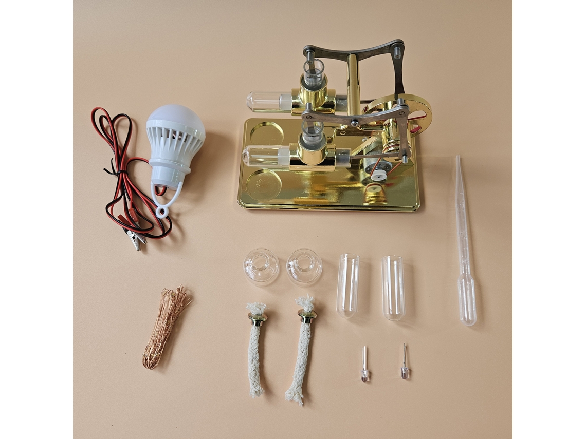 Kit generador de electricidad con motor Stirling - Modelo científico educativo para armar