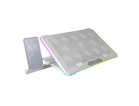 Base Refrigeradora y Stand ARGB para Portátiles hasta 17” MARS GAMING MNBC13 Blanco
