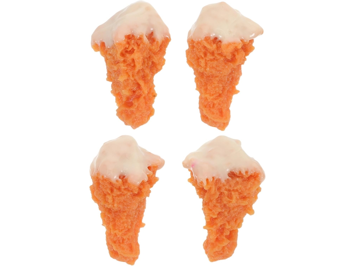 Lote De 4 Pollos Fritos Falsos, Simulación De Comida Artificial, Modelo