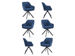 Sillas De Comedor Goeurvant 1437(pack De 6, Azul, Chenilla)