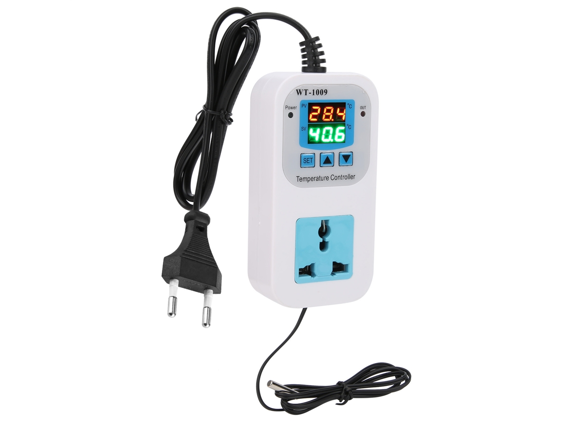 Controlador Digital De Temperatura Con Pantalla, Doble Toma De Corriente, Electrónico, 10 A, Wt-1009