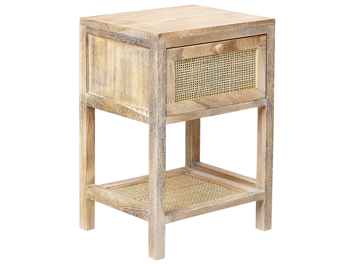 Mesita de noche BELIANI Esto de Madera de paulownia Madera clara 35x29x51