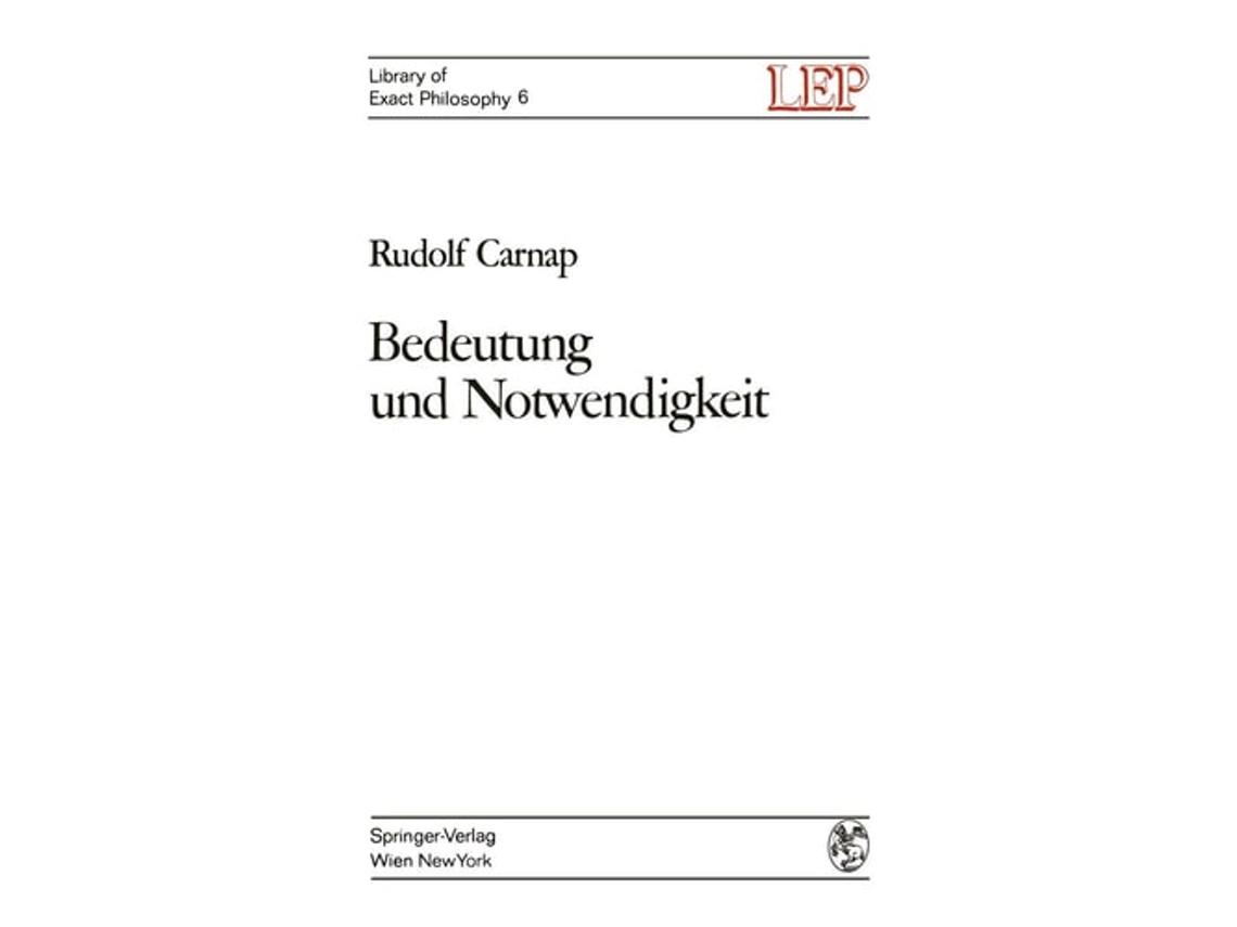 Libro Bedeutung Und Notwendigkeit De Rudolf Carnap (alemán)