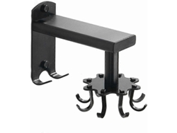 Gancho De Pared Giratorio De Aluminio Espacial Con 8 Ganchos Para Cocina Y Baño Negro 11.5x5x13.8cm