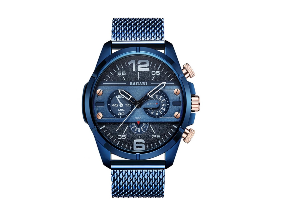 Reloj Deportivo Hombre De Metal Con Movimiento De Quartzo Impermeable Banda Ajustable Moda