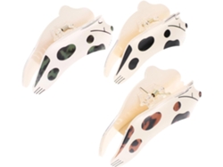 Lot De 3 Pinces À Griffes Para Cheveux Épais, Petites Cartoon De Chien Tacheté