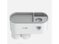 Soporte para cepillos de dientes con vaso y dispensador magnético de pasta de dientes (sin marca)