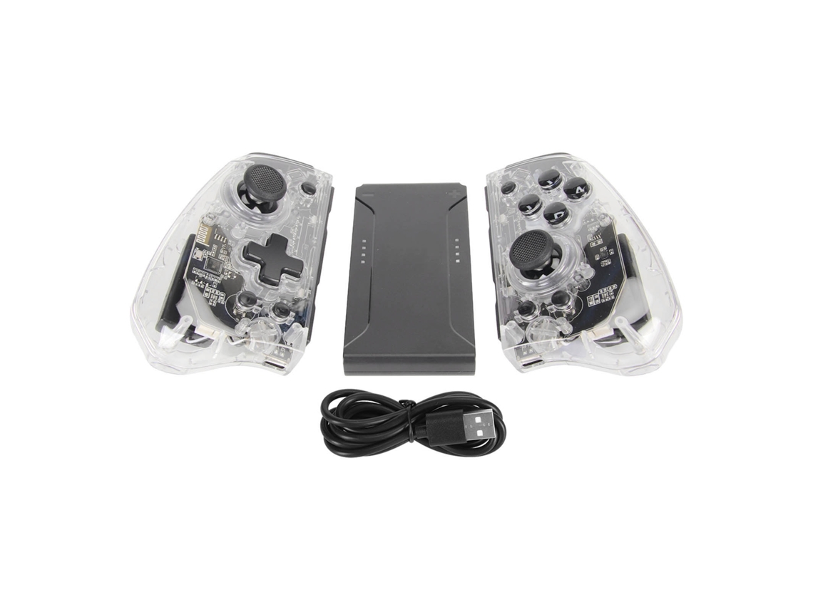 Mando De Juego (iluminación Rgb, Giroscopio De 6 Ejes) Mando Joycon Inalámbrico Totalmente Transparente