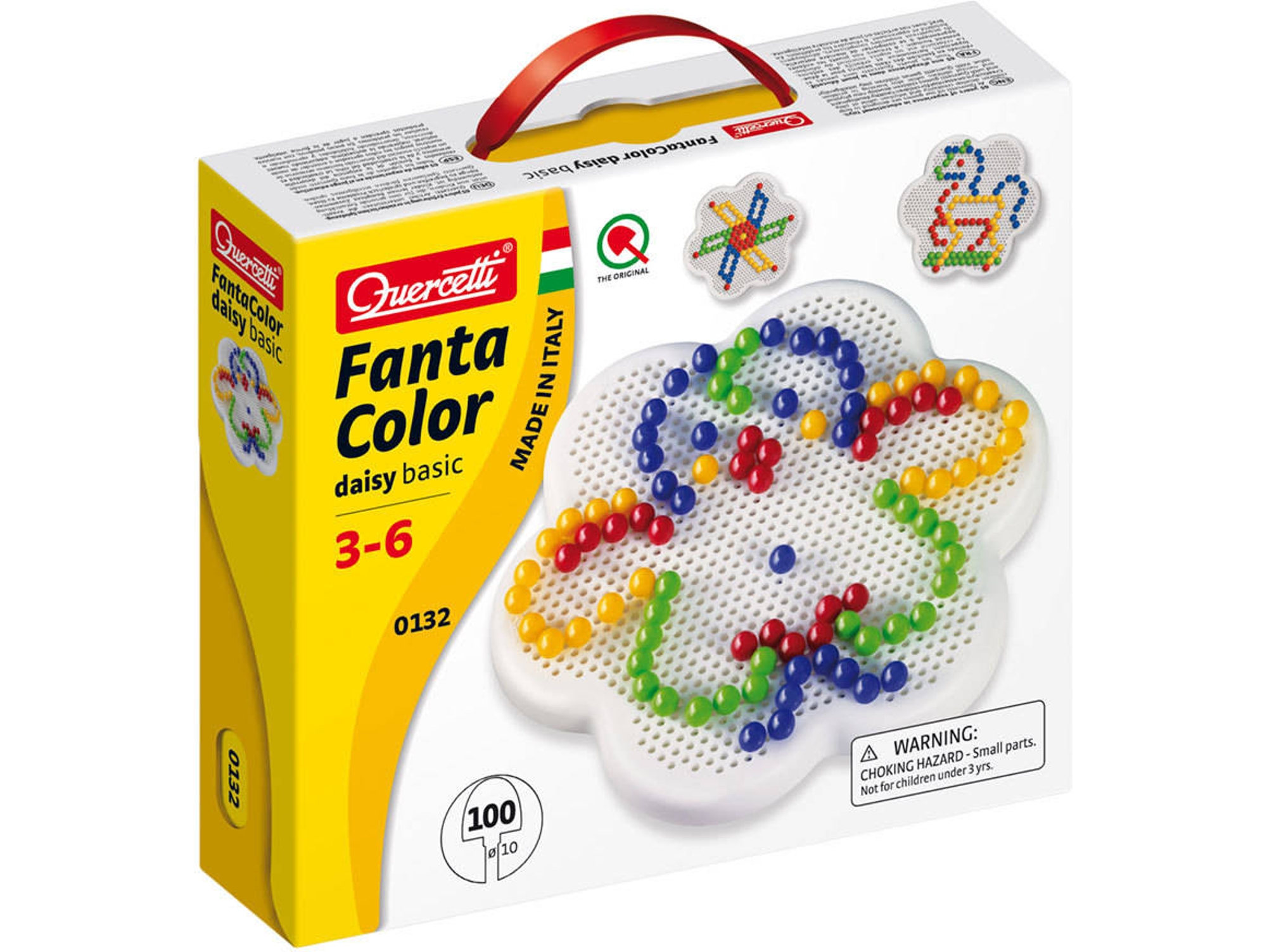 Juego Educativo QUERCETTI Pegs Fantacolor Margarita Basico 10 mm 100 pz (Edad Mínima: 3 Años - 23 x 5,2 x 20 cm)