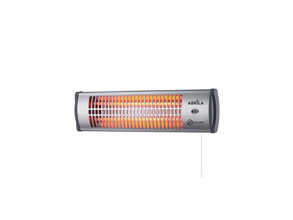 Estufa De Cuarzo Tioman Negro/plata 1200w 2 Potencias Control Por Cadena (15x53,5x12cm)