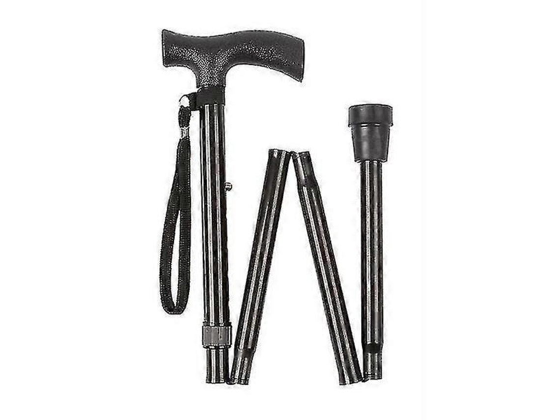 Bastón plegable y ajustable, retráctil, fácil de transportar y usar, con 5 alturas ajustables, ligero y duradero.