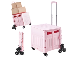 Carro de escalera plegable con ruedas Succebuy, caja de transporte plegable de 65 l