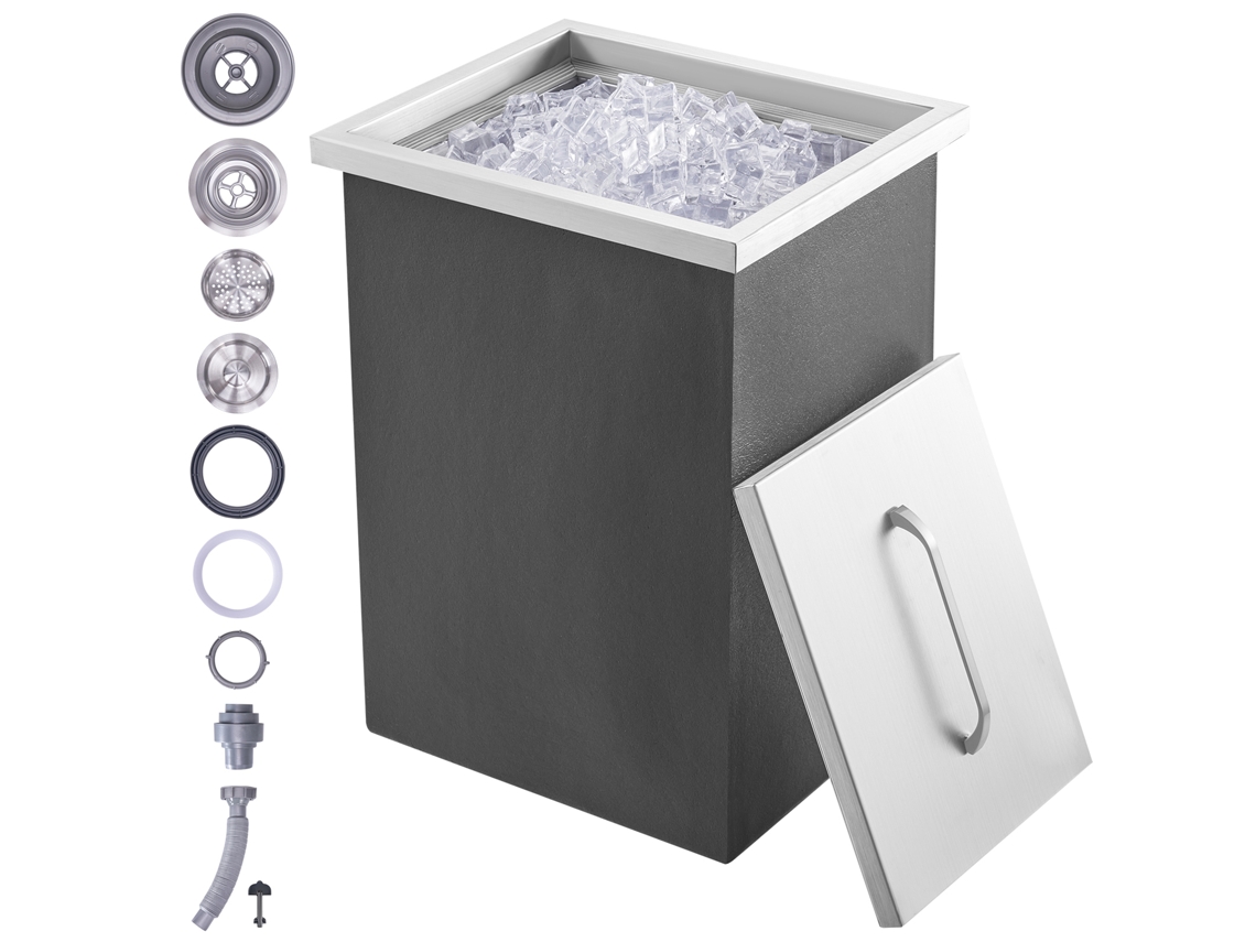 Bandeja de hielo empotrada Succebuy 355x305x461 mm Caja aislante para helados