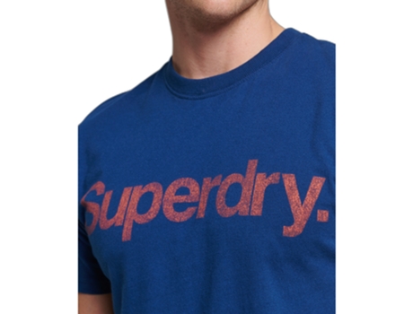 Camiseta para Hombre SUPERDRY (S - Algodón - Azul)