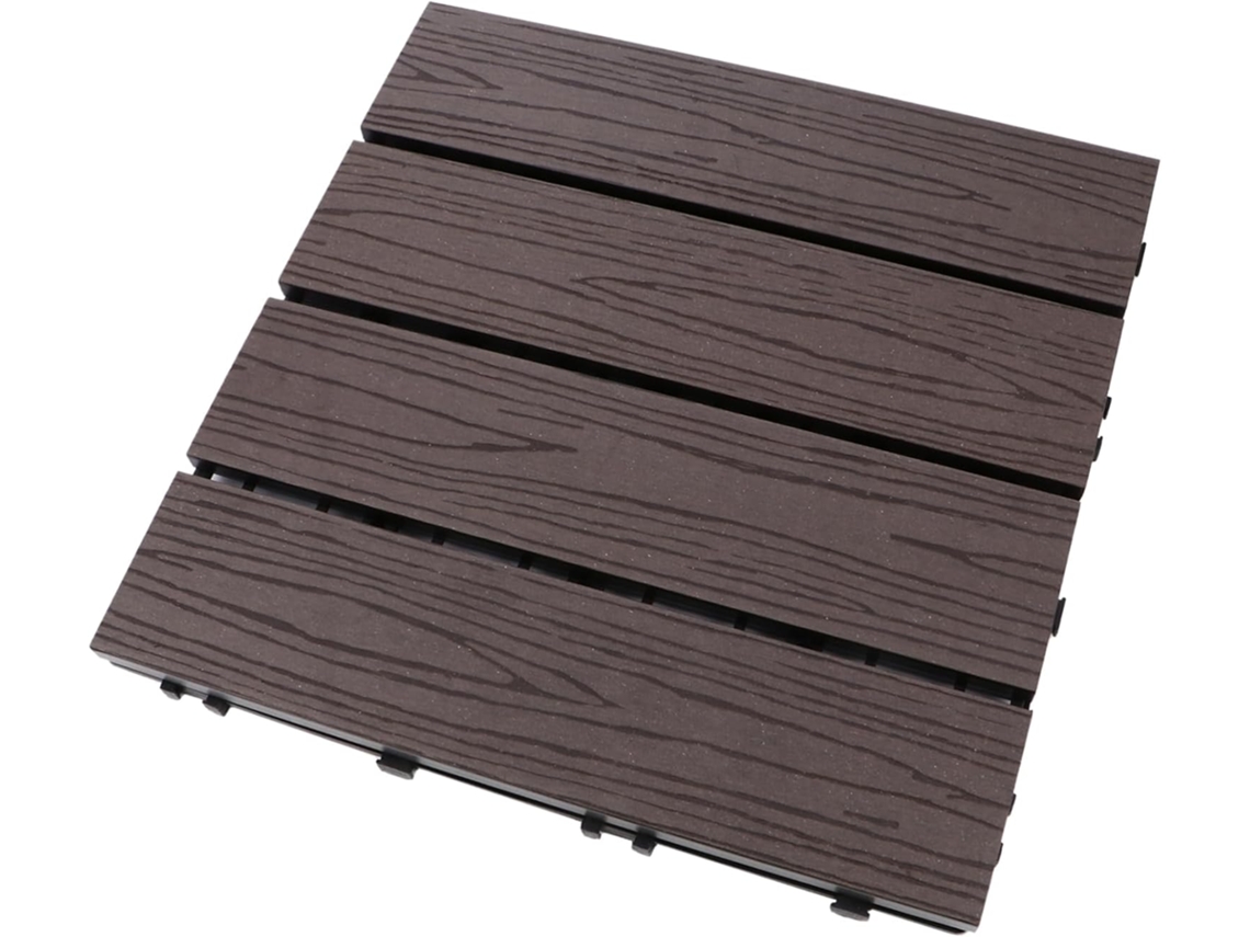 Suelo de plástico imitación madera multifuncional para decoración de jardín, apilable para uso exterior. SFUSHOS (1 pieza)