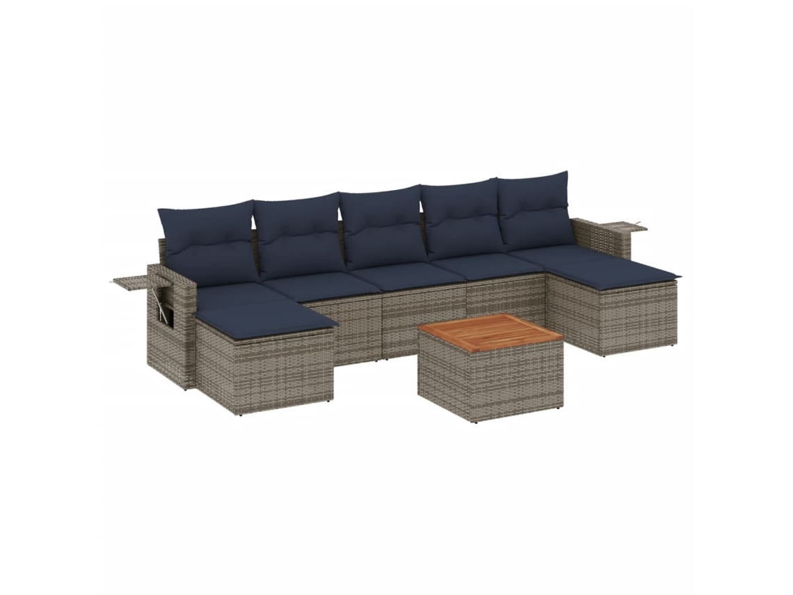 Maison Exclusive - Conjunto De Sofá De Jardín De 8 Piezas Con Cojines, Poliratán Gris