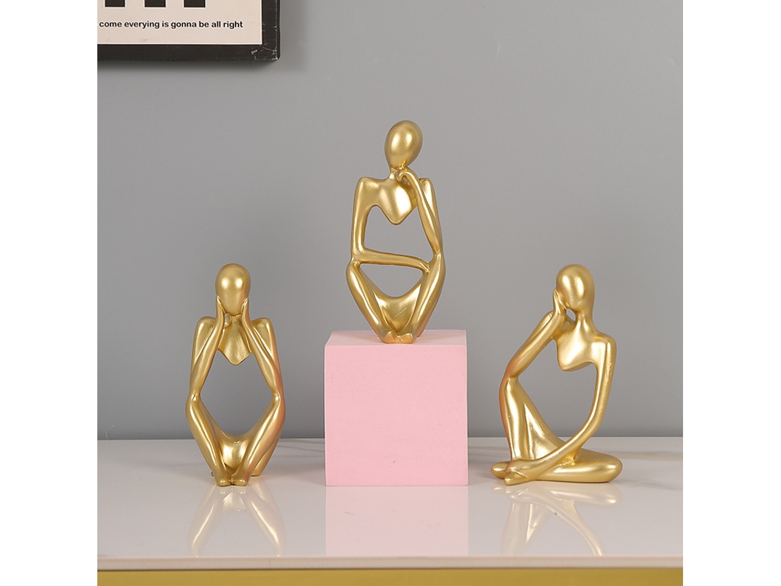 Juego de tres miniaturas de resina, artesanías de resina para decoración del hogar.