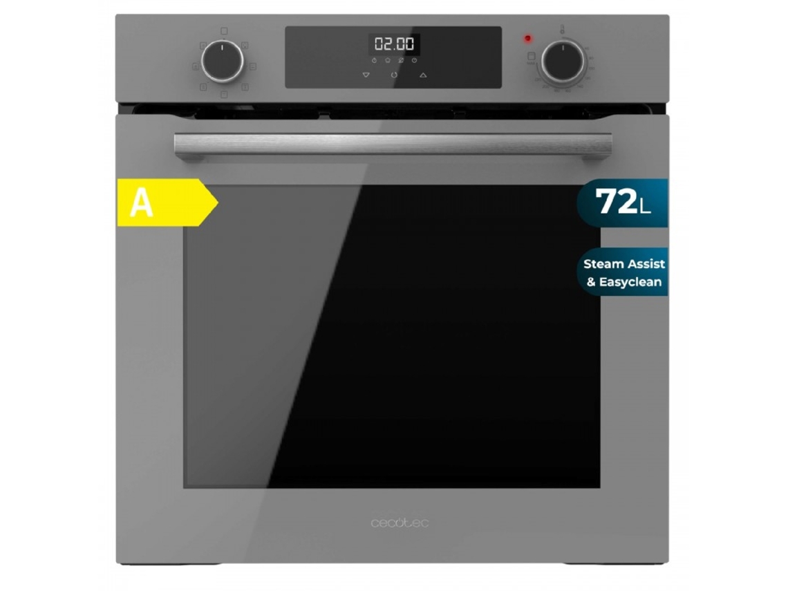 Cecotec Horno Multifunción Integrable 60cm Bolero Hexa M226000 Glass Grey A. 2800w, 72l, 7 Funciones, Modo Grill