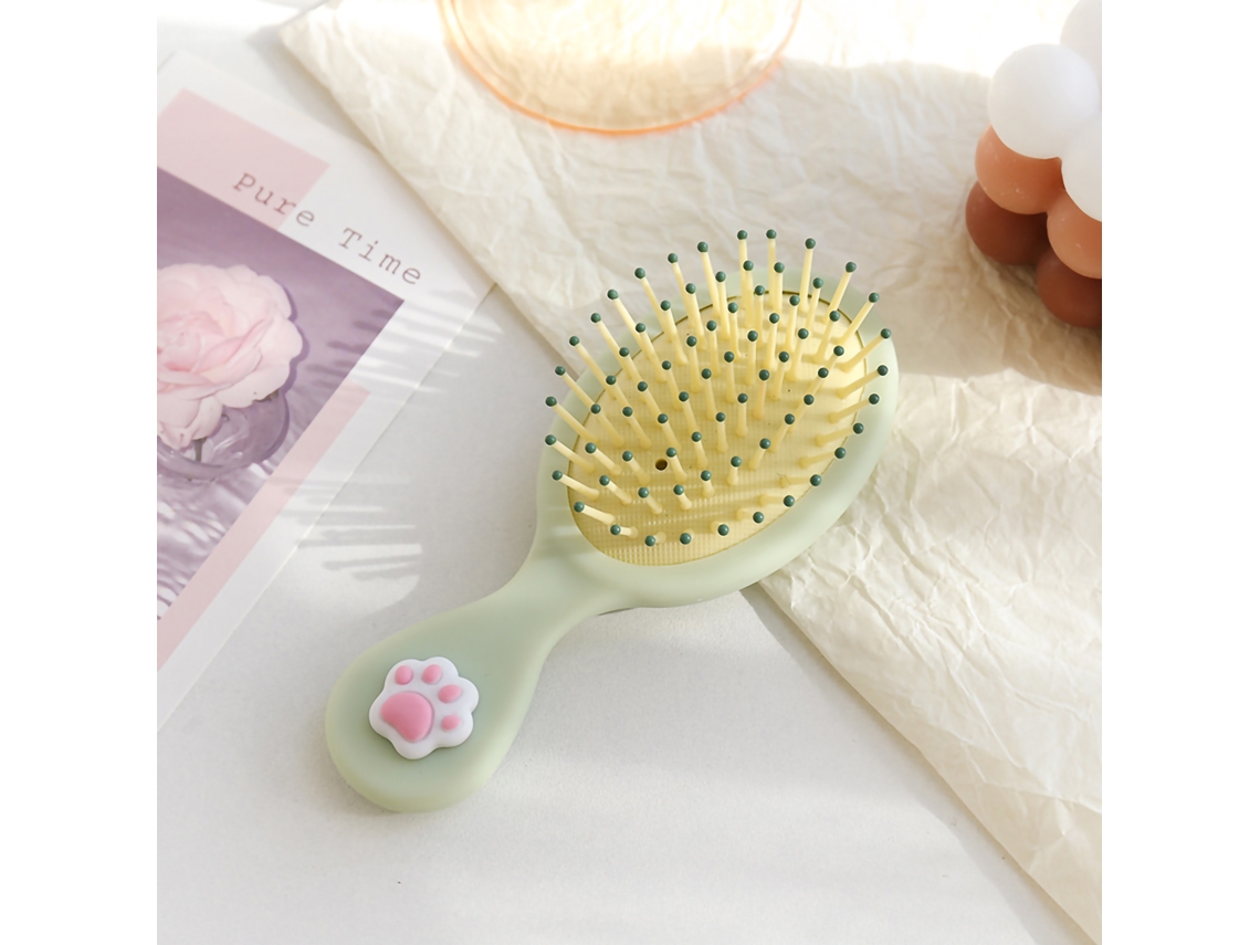 Pincel Desenredante Profesional Pequeño Para Cabello Largo Grueso Fino Rizoso Color Verde Claw