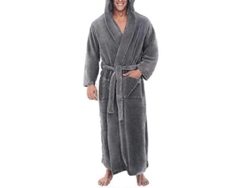 Traje De Baño Largo Con Capucha De Forro Polar Cálido Para Hombre, Camisón De Invierno De Algodón Suave 2024