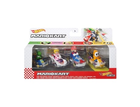 Set 4 Coches HOT WHEELS Hotwheels Mario Kart (1 Unidade - Surtido)