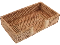 Cesta de mimbre rectangular para toallas de invitados, portarrollos de papel higiénico para cocina y baño, 24 x 14 x 5 cm Slowmoose