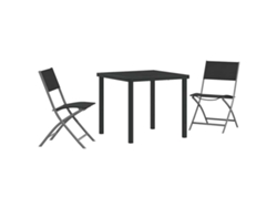 Maison Exclusive - Conjunto De Comedor De Jardín 3 Pcs Negro