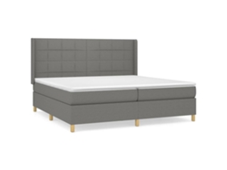 Maison Exclusive - Cama Box Spring Con Colchón Tela Gris Oscuro 200x200 Cm
