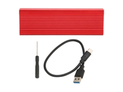 Invólucro Sata M.2 Nvme Ssd Usb3.1 10gbps Liga De Alumínio Plug And Play Ultrathin Vermelho