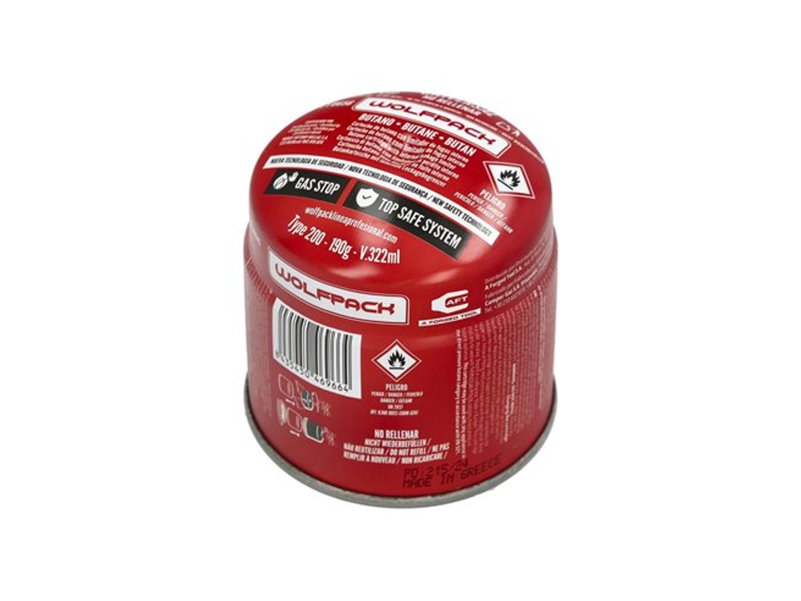 Cartucho Gas 0,190 kg Ce En417 Wolfpack Linea Profesional