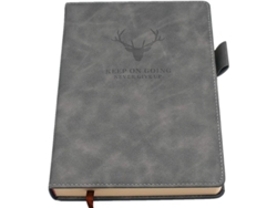 2026-cuaderno De Notas A5 Con Líneas - Portada Dura De Cuero Falso, Papel Grueso Premium (gris)
