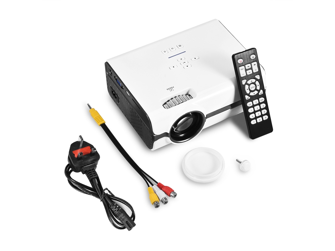 Proyector Led Mini Para Home Theater Hd 1080p, Hdmi, Usb, Blanco Luz Dourada