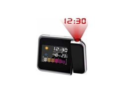 Reloj despertador con proyección en el techo, digital, LCD, temperatura, datos, USB, 12/24h. Kofihety