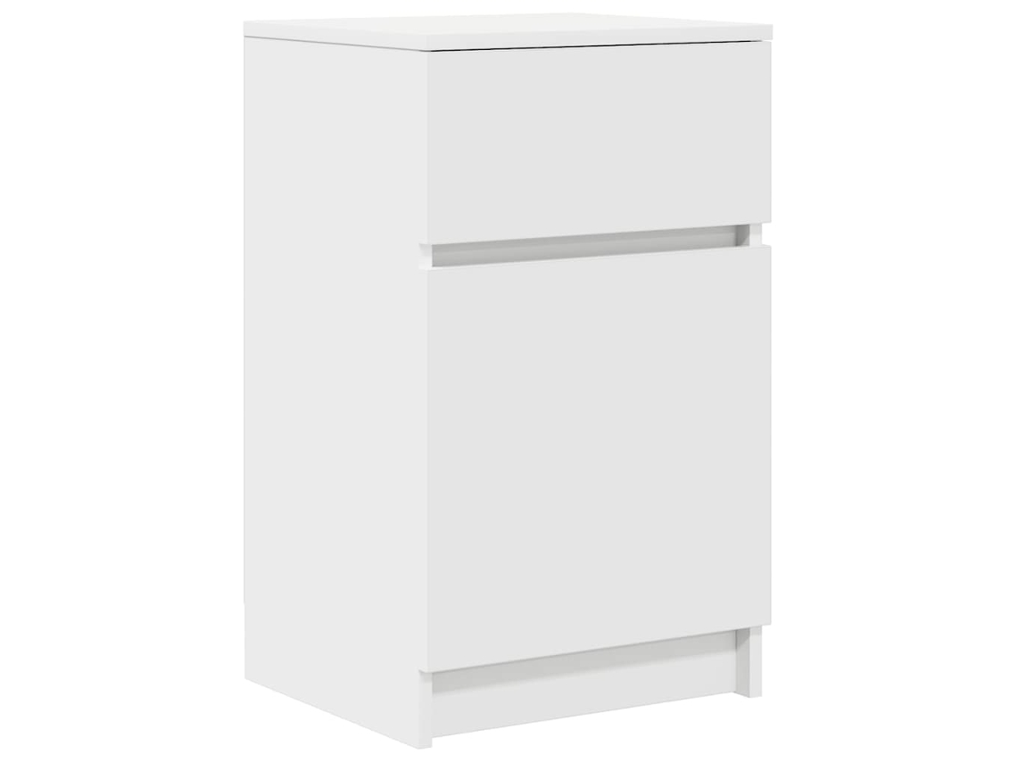 Maison Exclusive - Mesita De Noche Madera Contrachapada Blanco 39x35x65 Cm