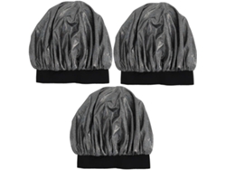 Conjunto de gorro de natación elástico de satén de 3 piezas para mujer, gorro cómodo para la noche que protege los ojos.