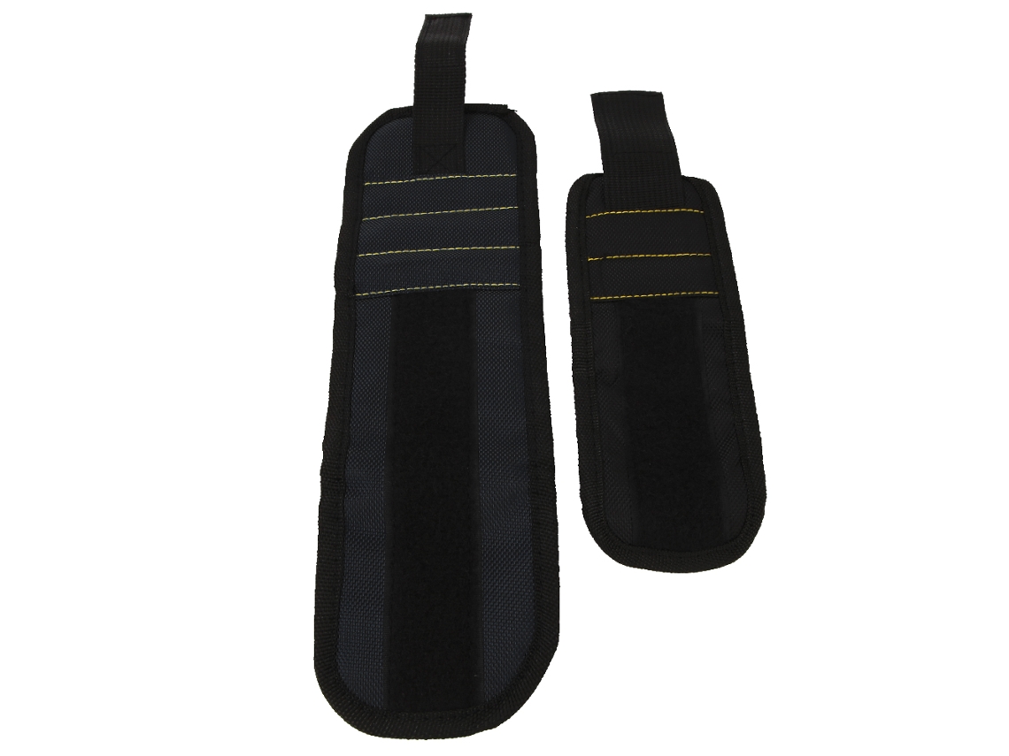 Correa Magnética Para La Muñeca Con Bolsa Para Tornillos, Tuercas, Pernos Y Brocas (negra)
