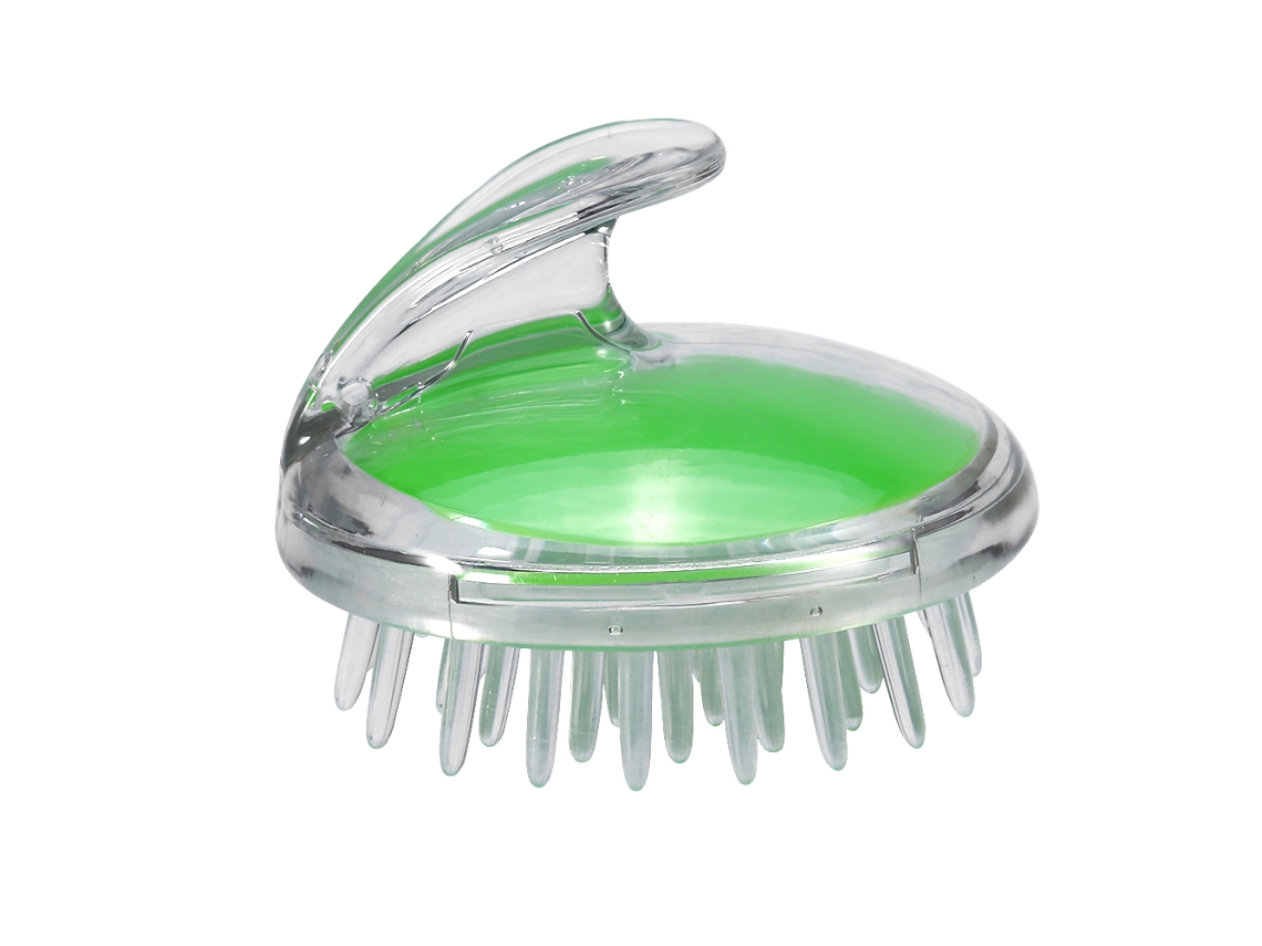 Cepillo De Masaje Para Cabello Y Cuero Cabelludo Con Shampoo, Cepillo De Baño, Color Verde Claro