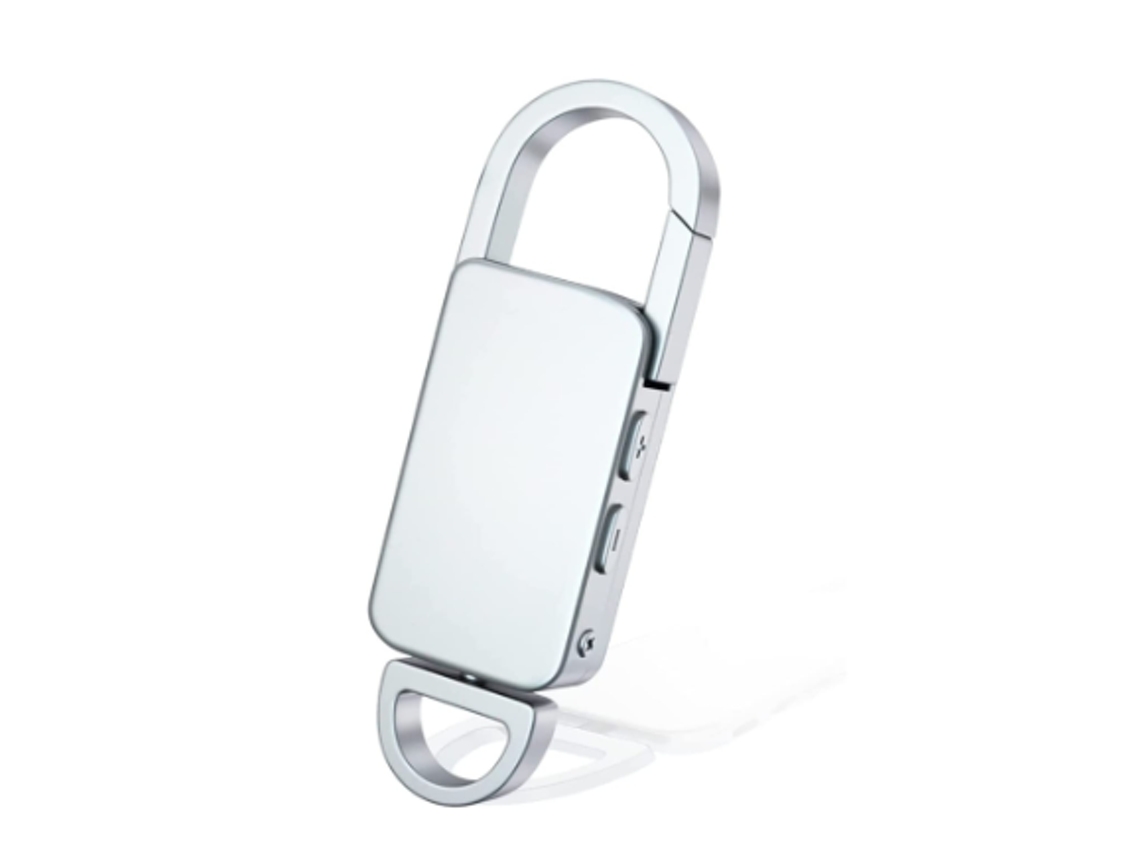 Grabadora de voz portátil con llavero de 16 GB, con reducción de ruido activada por voz para conferencias, entrevistas y reuniones, Yizhood (negro)